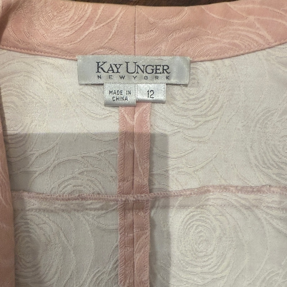 Kay Unger Pink and Cream Textured Blazer - Picture 6 of 7